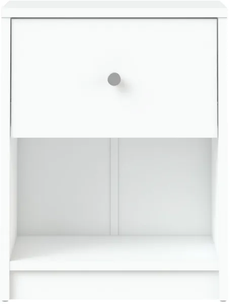 TVILUM May Sängbord - vitt trä, med 1 låda och 1 fack