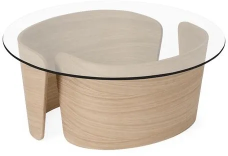 Sibast Furniture No 7 Lounge Soffbord Ø70 Låg Vitoljad Ek/Glas