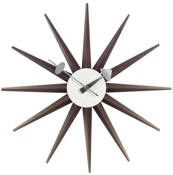 Vitra Sunburst Clock Klocka Valnöt