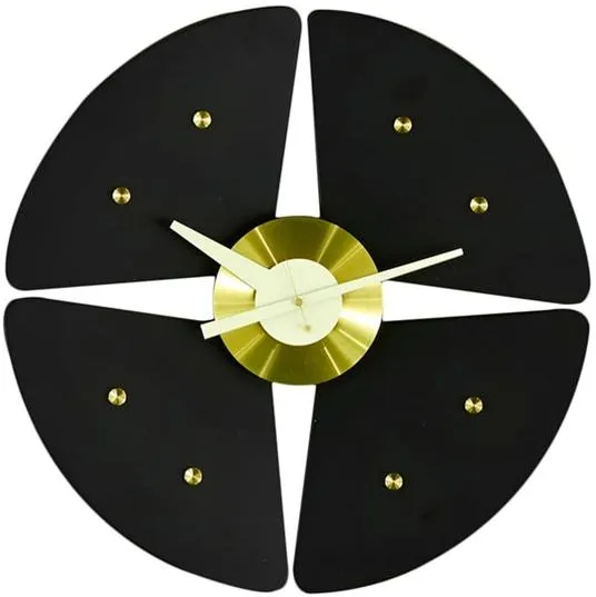 Vitra Petal Clock Klocka Svart/Mässing